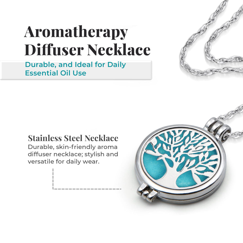 Tree of Life Diffuser Necklace Stainless Steel Aroma Jewelry Aroma2Go 