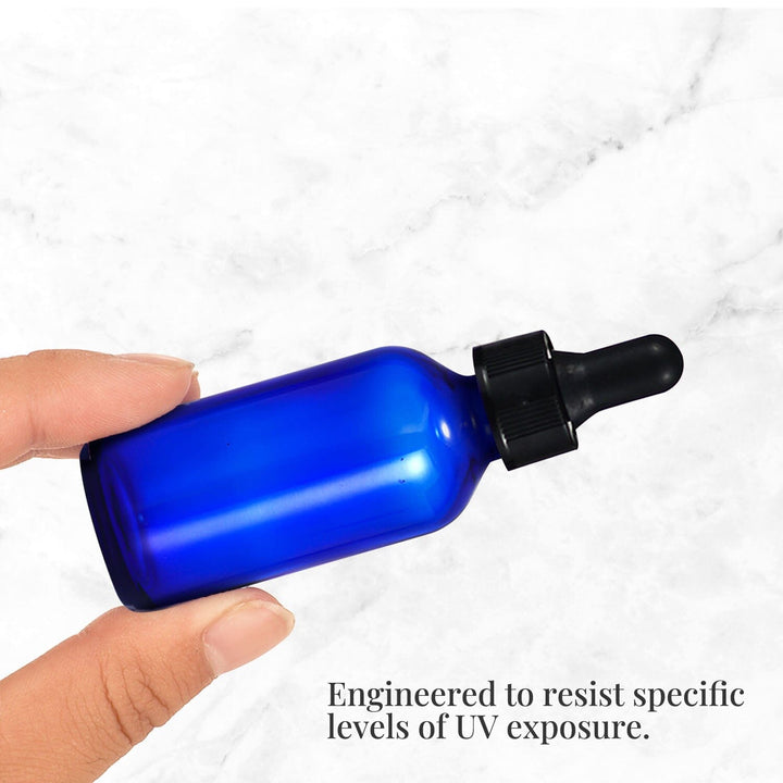 1 oz Blue Glass Bottle w/ Dropper Glass Dropper Bottles Your Oil Tools 