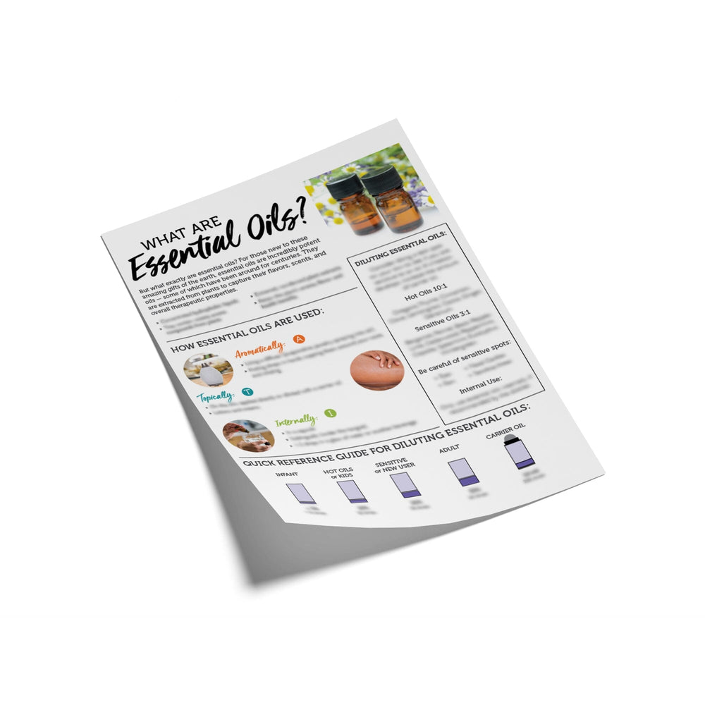 Young Living Essential Oils Tear Sheet DIY Your Oil Tools 