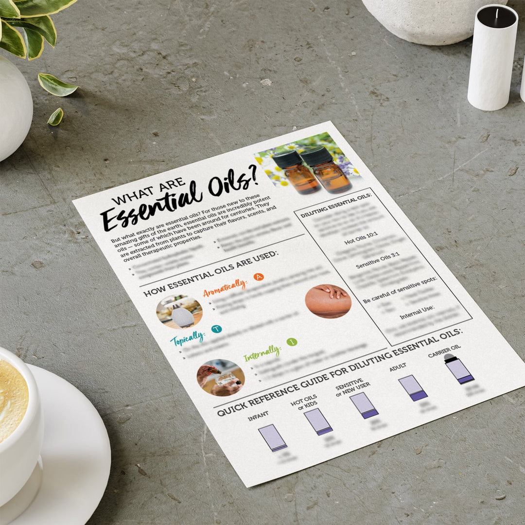 Young Living Essential Oils Tear Sheet DIY Your Oil Tools 