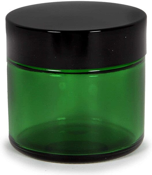 1 oz Green Glass Jar w/ Black Cap Glass Jars Your Oil Tools 