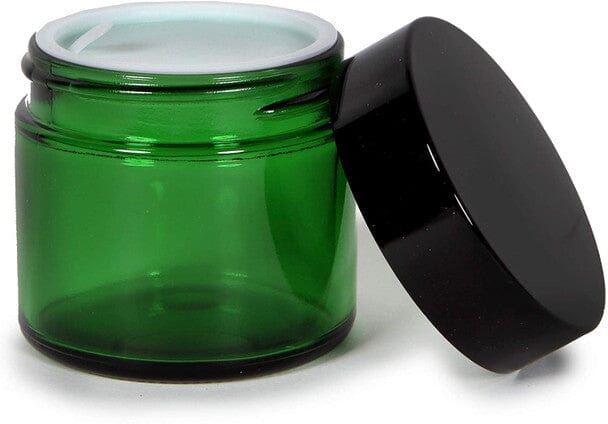 1 oz Green Glass Jar w/ Black Cap Glass Jars Your Oil Tools 