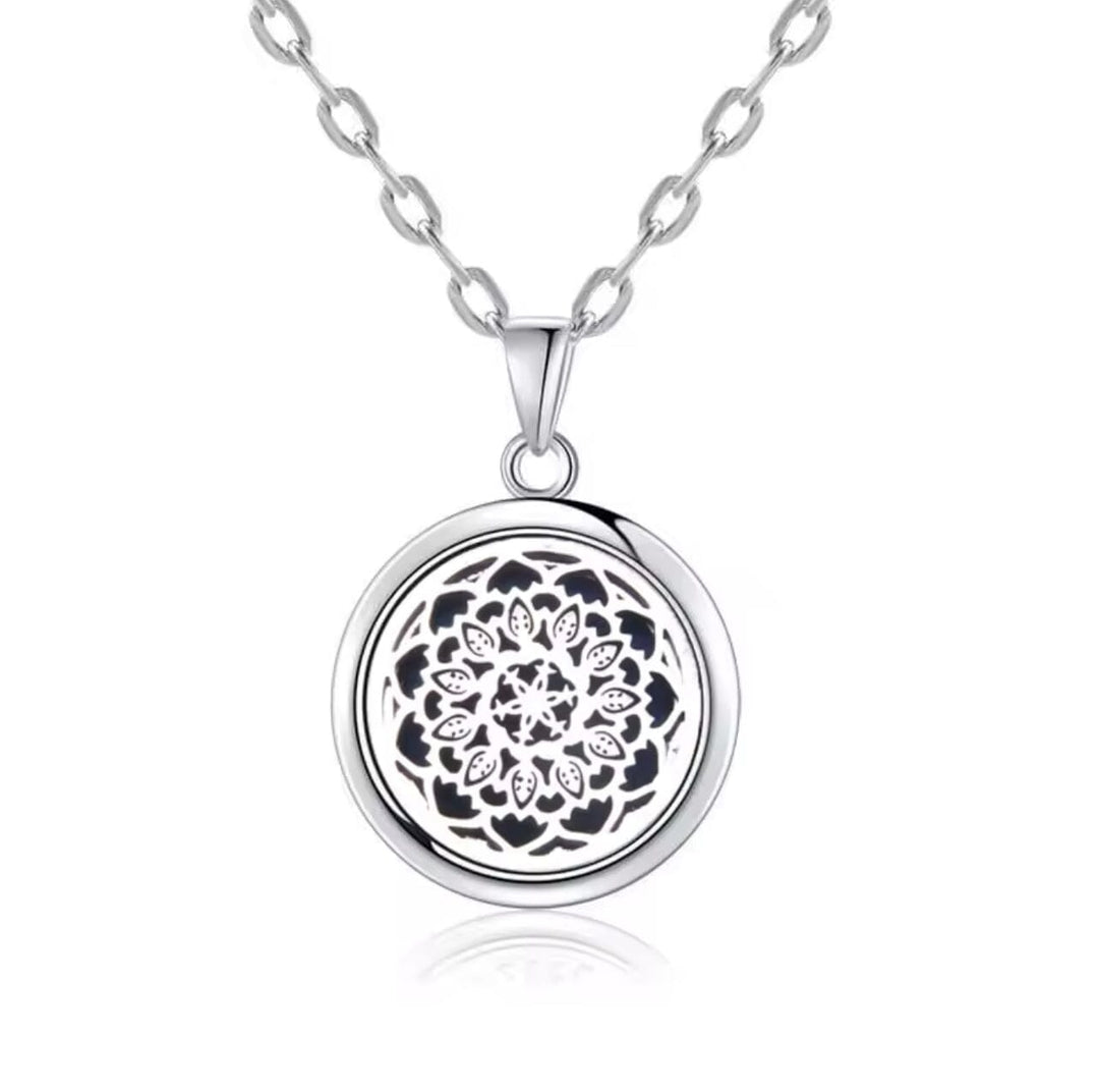 Aromatherapy Small Locket Necklace (Mandala) Aroma Jewelry Your Oil Tools 