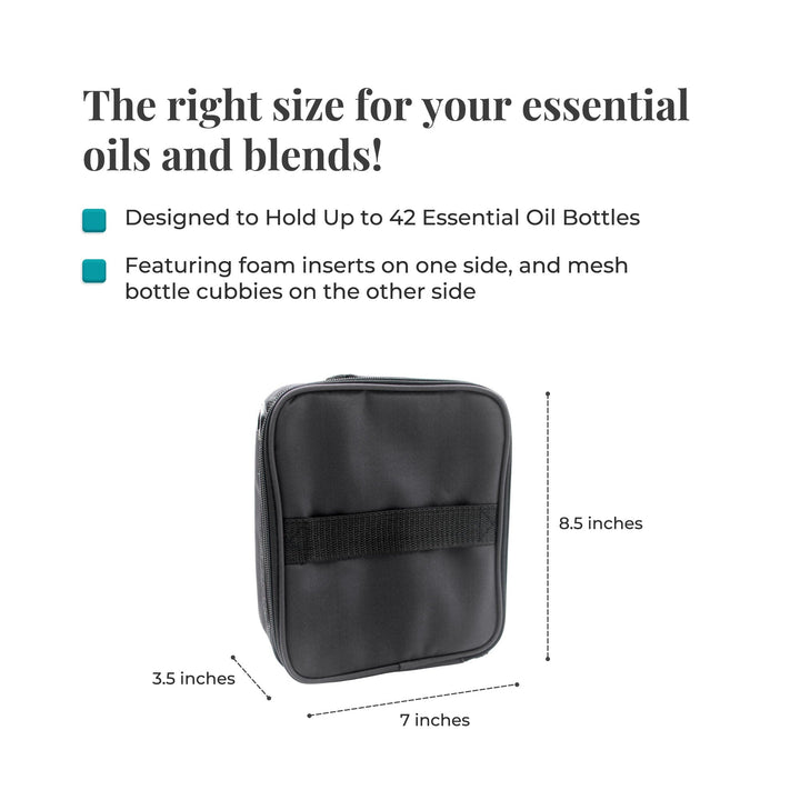 Black Versatile Essential Oil Carry Travel Case w/ Handle & Shoulder Strap (Holds 42 Bottles) Cases Your Oil Tools 