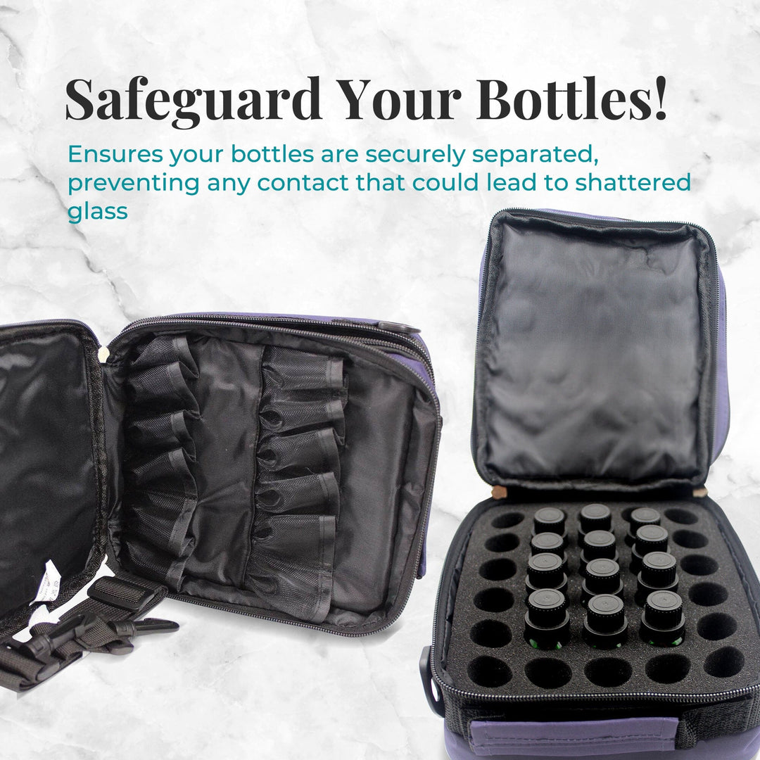 Eggplant Versatile Essential Oil Carry Travel Case w/ Handle & Shoulder Strap (Holds 42 Bottles) Cases Your Oil Tools 