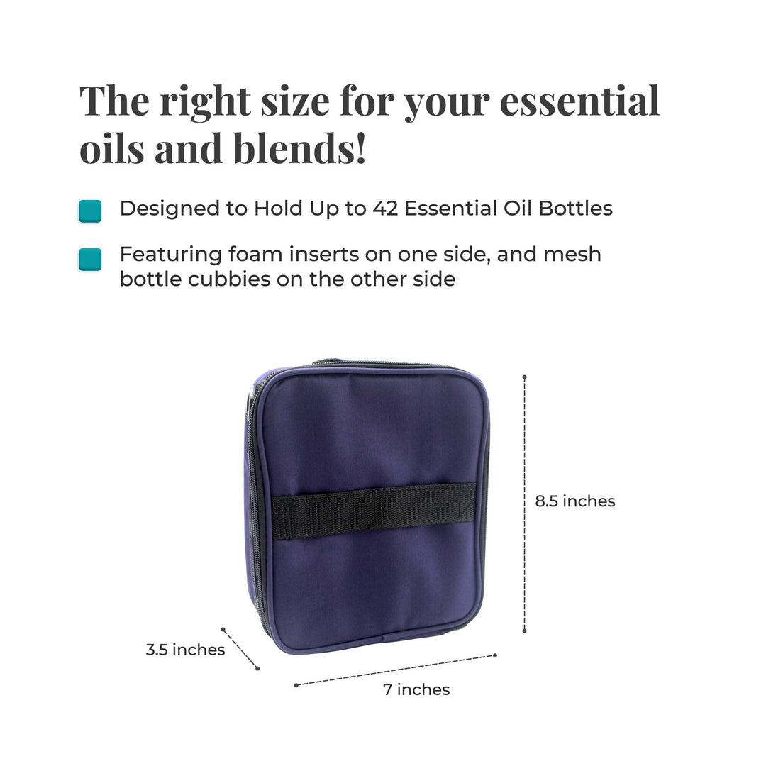 Eggplant Versatile Essential Oil Carry Travel Case w/ Handle & Shoulder Strap (Holds 42 Bottles) Cases Your Oil Tools 