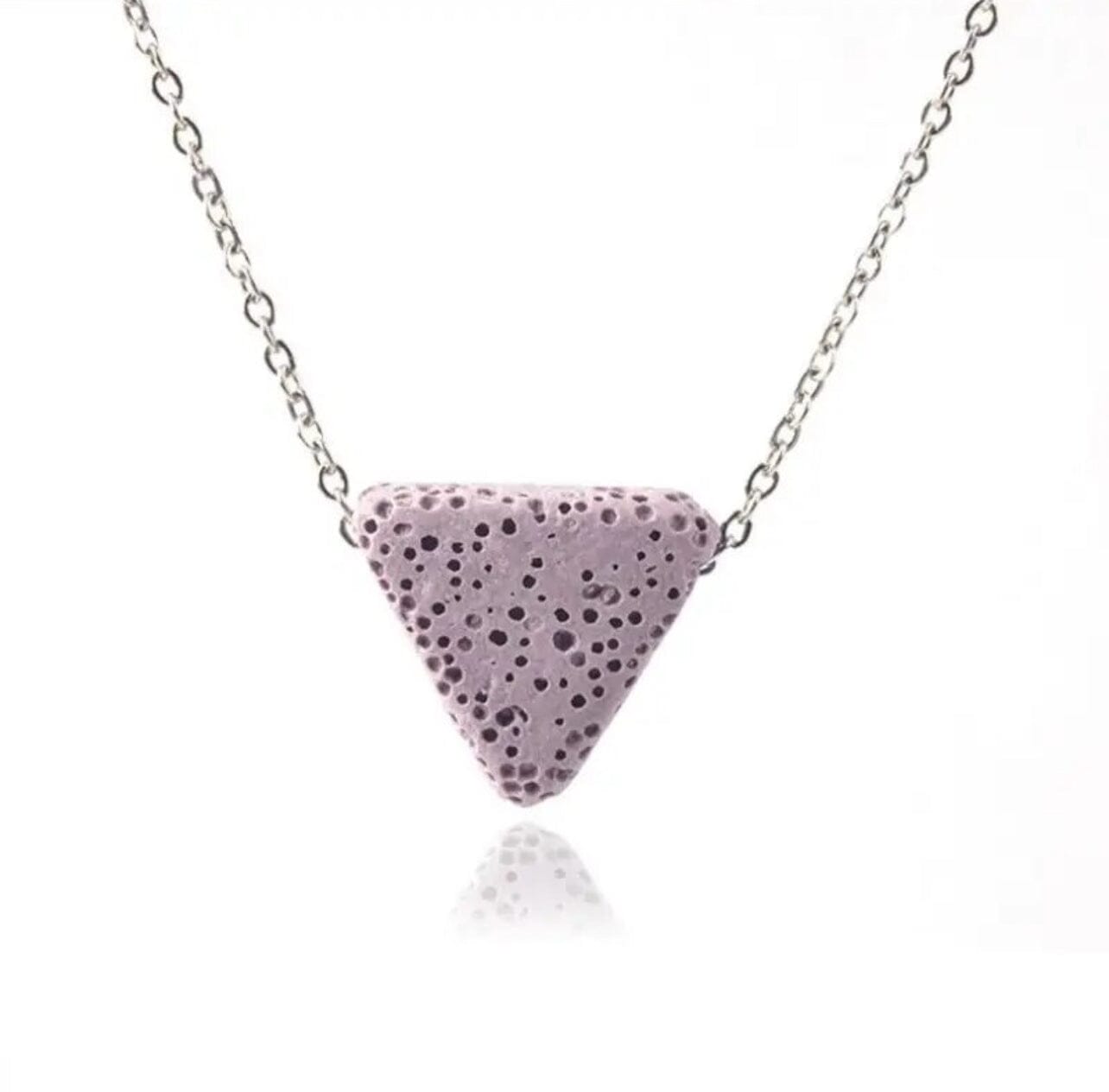 Triangle lava stone necklace sales