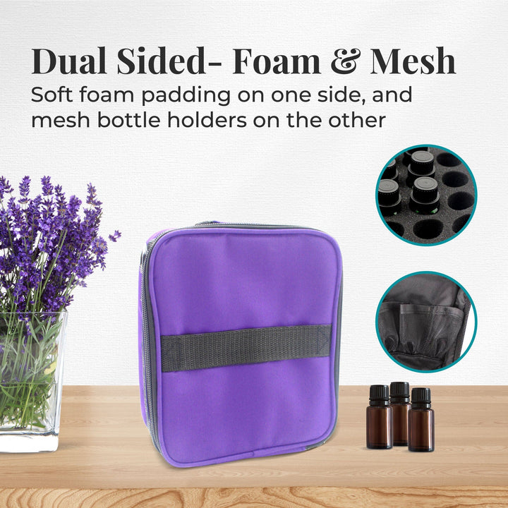 Purple Versatile Essential Oil Carry Travel Case w/ Handle & Shoulder Strap (Holds 42 Bottles) Cases Your Oil Tools 