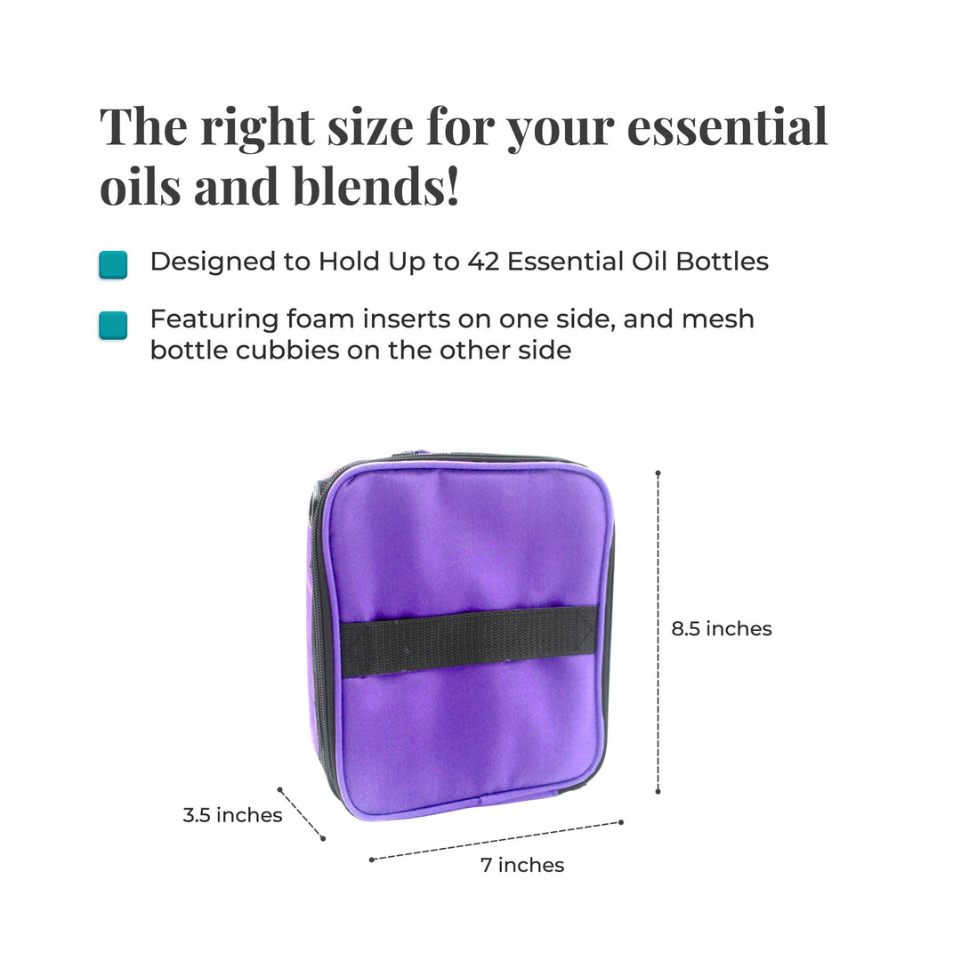 Purple Versatile Essential Oil Carry Travel Case w/ Handle & Shoulder Strap (Holds 42 Bottles) Cases Your Oil Tools 