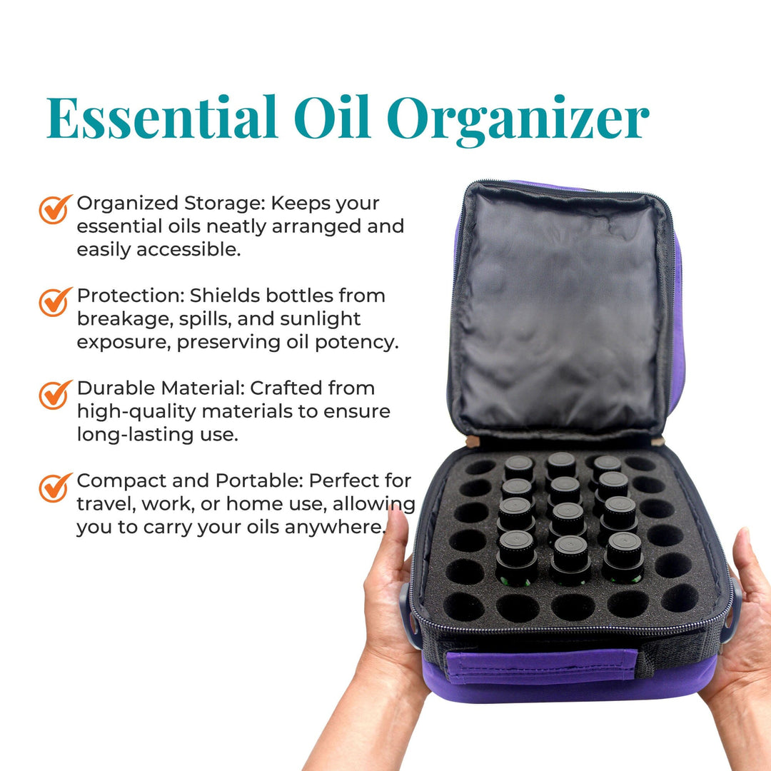 Purple Versatile Essential Oil Carry Travel Case w/ Handle & Shoulder Strap (Holds 42 Bottles) Cases Your Oil Tools 