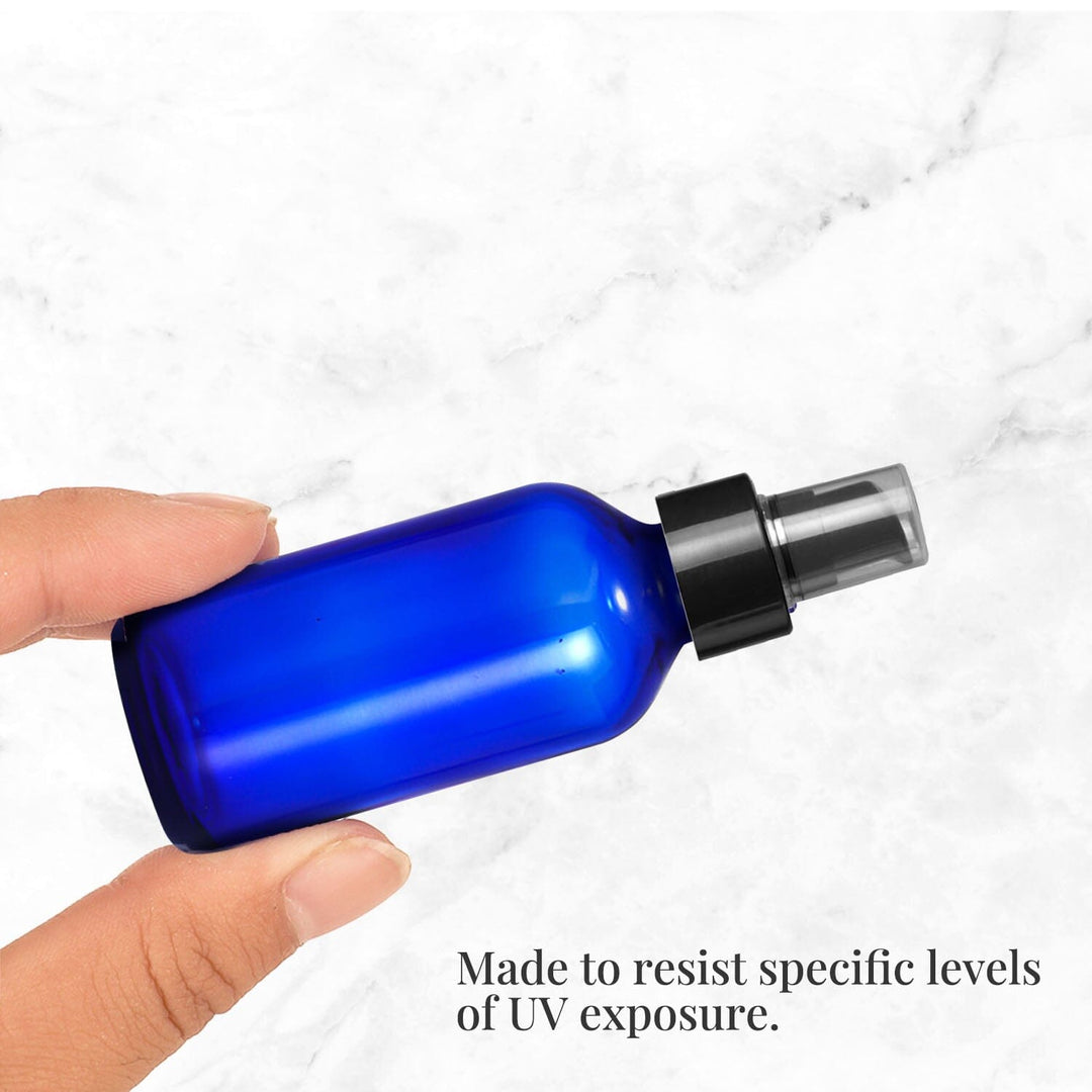 1 oz Blue Glass Bottle w/ Treatment Pump Glass Treatment Bottles Your Oil Tools 
