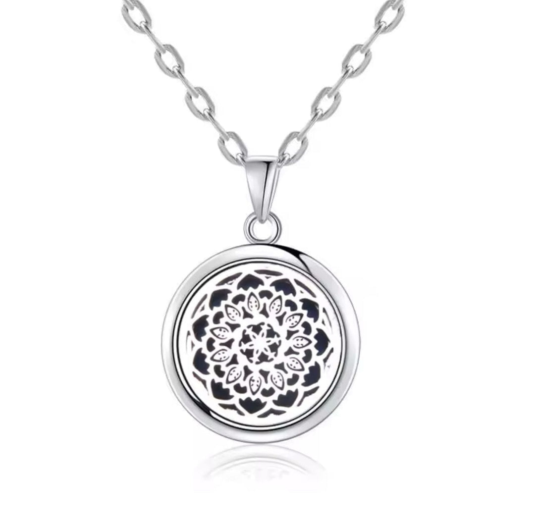 Aromatherapy Locket Necklace (Mandala) Aroma Jewelry Your Oil Tools 