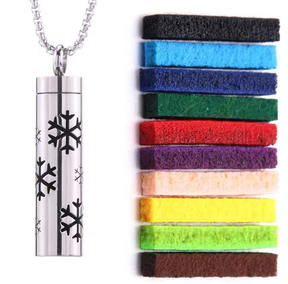 Stainless Aroma Pendant Necklace (Snowflake) Aroma Jewelry Your Oil Tools 