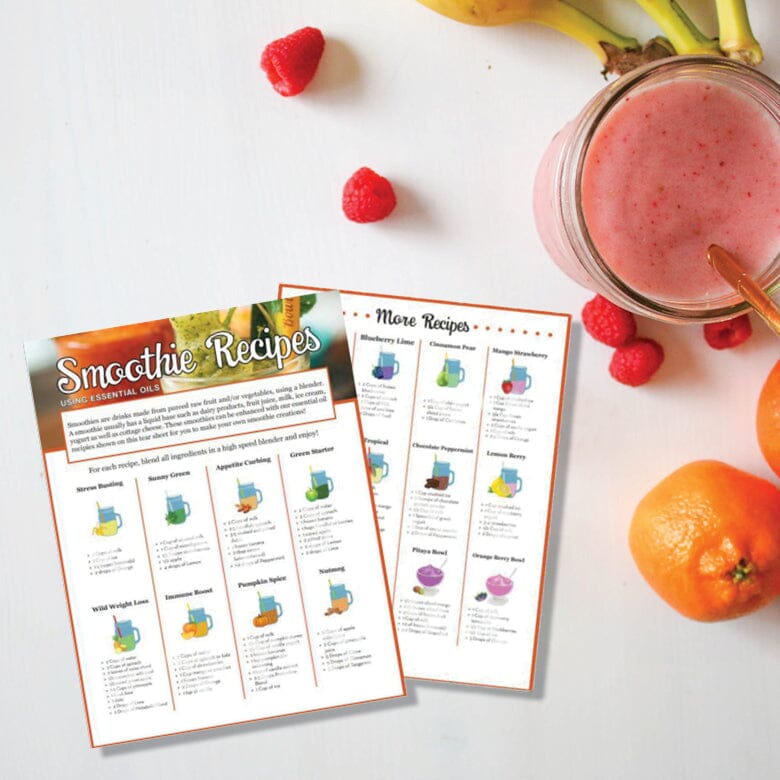 Smoothies & Essential Oils Chart Digital Your Oil Tools 